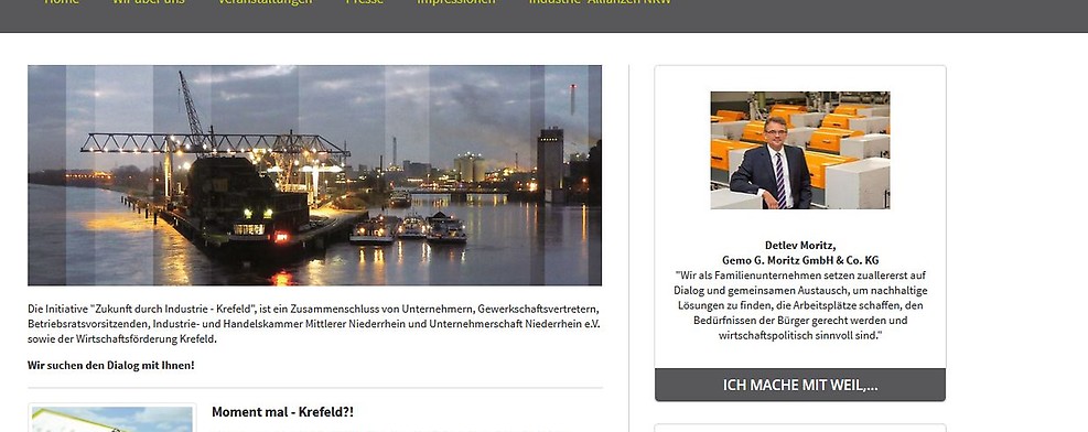 Neue Internet-Seite von „Zukunft durch Industrie – Krefeld“